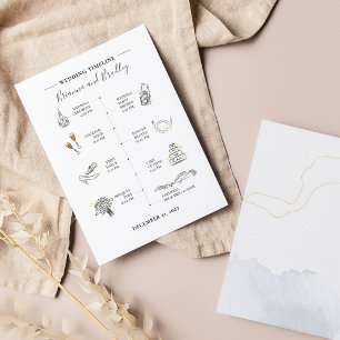 Programa de Itinerario de Boda con Iconos Modernos