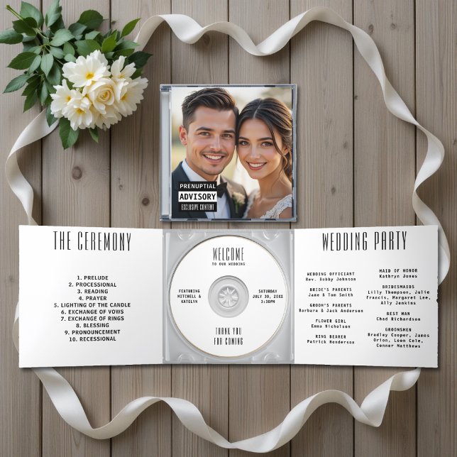 Programa de la Boda Blanca del Libro de la portada (Music CD Album Cover Booklet White Wedding Program
)