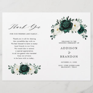 Programa de la Boda Blanca Eucalyptus de Emerald G