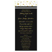 Programa de la Boda Blanca Negra de Confetti Gold