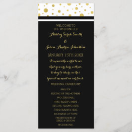 Programa de la Boda Blanca Negra de Confetti Gold