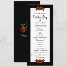 Programa de la boda, colección del rosa rojo