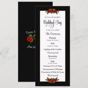 Programa de la boda, colección del rosa rojo