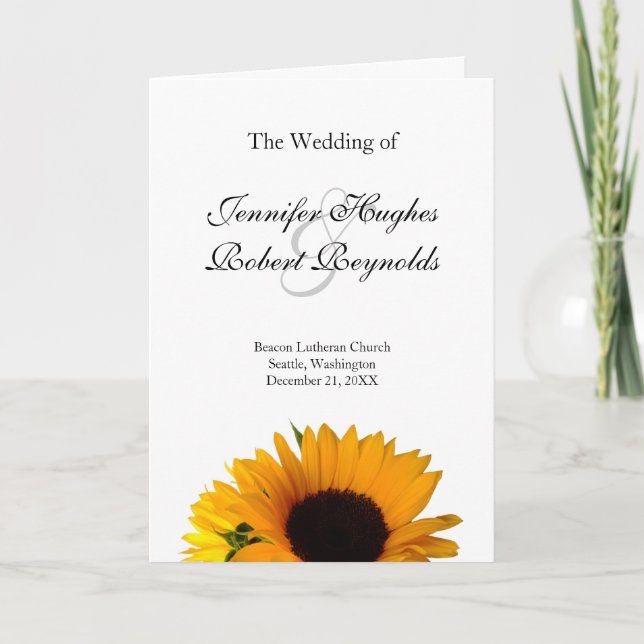Programa de la boda del girasol (Anverso)