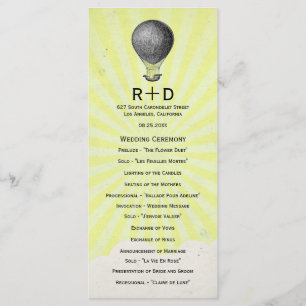 Programa de la boda del globo del aire caliente