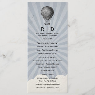 Programa de la boda del globo del aire caliente