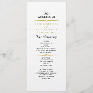 Programa de la boda del ORO DEVIDERS del ART DÉCO