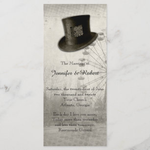 Programa de la boda del sombrero de copa del