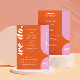 Programa de la Boda en Estilo Retro Naranja Hacemo