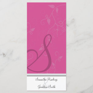 Programa de la boda - floral rosado fucsia del