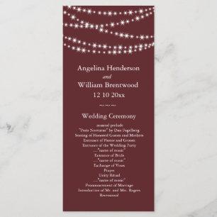 Programa de la boda - luces del centelleo de