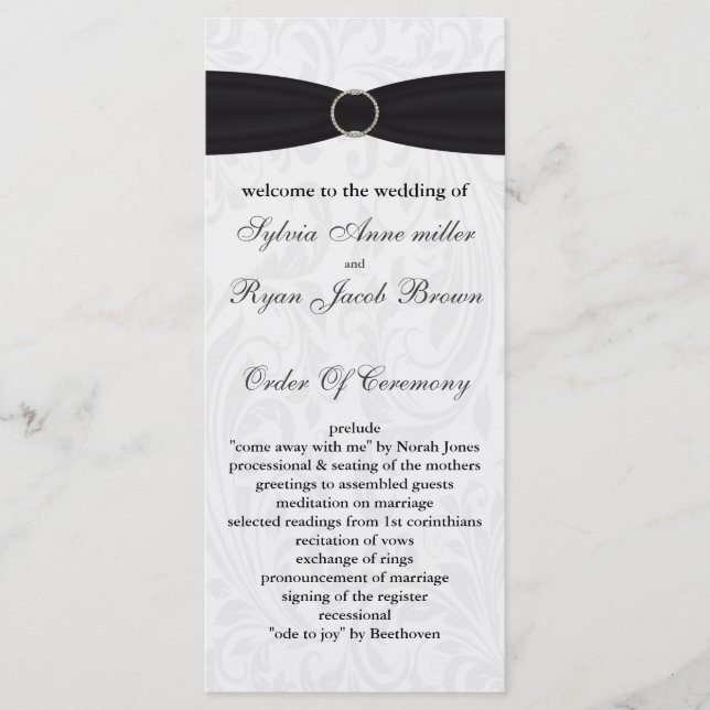 programa de la boda negra damascal (Anverso)