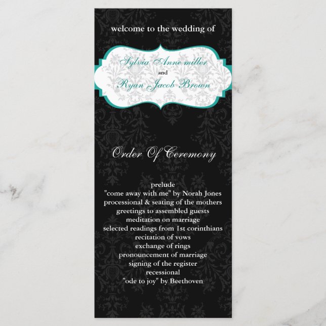 programa de la boda negra de aqua (Anverso)