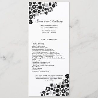 Programa de la Boda Negra de bonitos Florales