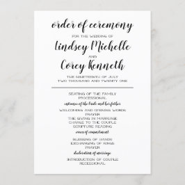 Programa de la Boda Negra y Blanca