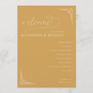 Programa de la Ceremonia de Boda con Mostaza Cálid