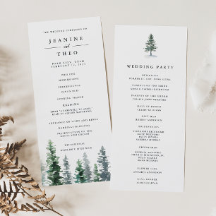 Programa de la Ceremonia de Boda de Timber Grove