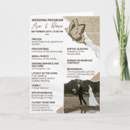 Programa de la Ceremonia de Boda - Papel Roto y Ma