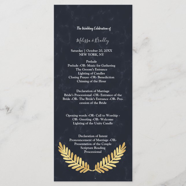 Programa de la ceremonia de la Marina del Marco Do (Anverso)