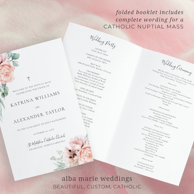 Programa de la ceremonia de la Misa de boda católi (Subido por el creador)