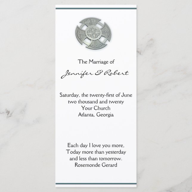 Programa de la Cruz Celta en Plata y Boda Blanca (Anverso)