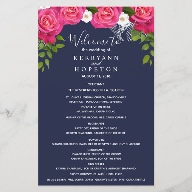 Programa de las Rosas Azules y Rosa de Mediana Noc (Anverso)