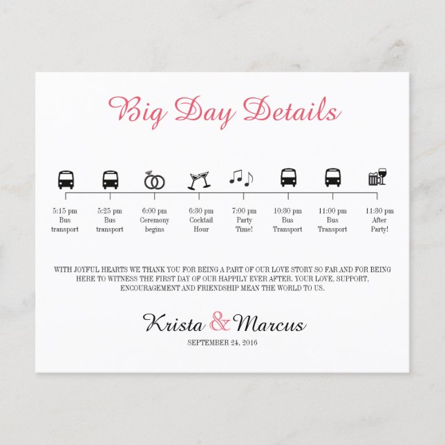 Programa de línea de tiempo del Boda de iconos (Anverso)