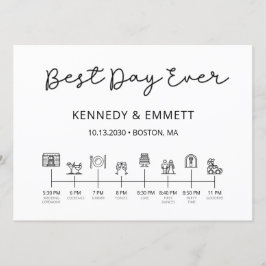 Programa de línea de tiempo del día de la boda