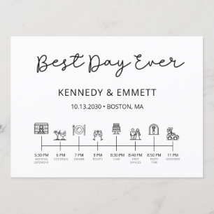 Programa de línea de tiempo del día de la boda