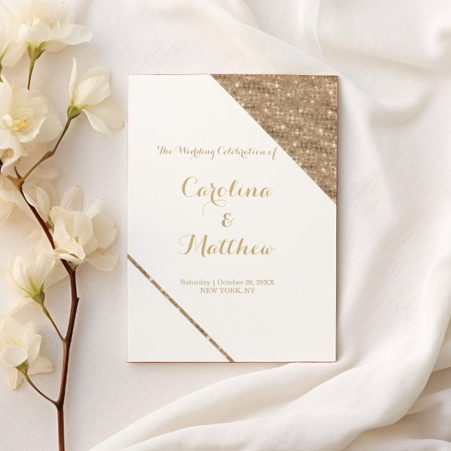 Programa de lujo con brillo de oro blanco clase  (Luxury classy white gold glitter glam Program )