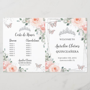 Programa de mariposas florales rosas Quinceañera R