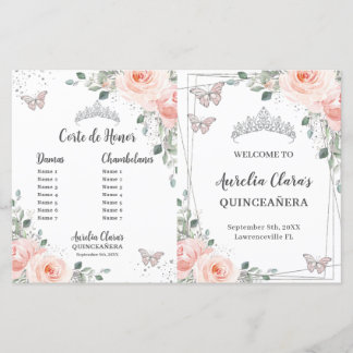 Programa de mariposas florales rosas Quinceañera R