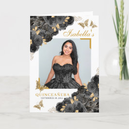 Programa de mariposas Quinceanera Tiara para negro