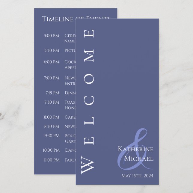 Programa de Marlin Azul y Boda Blanca Moderno - (Anverso / Reverso)