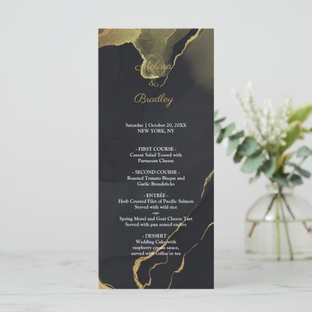 programa de mármol negro y oro (Anverso de pie)