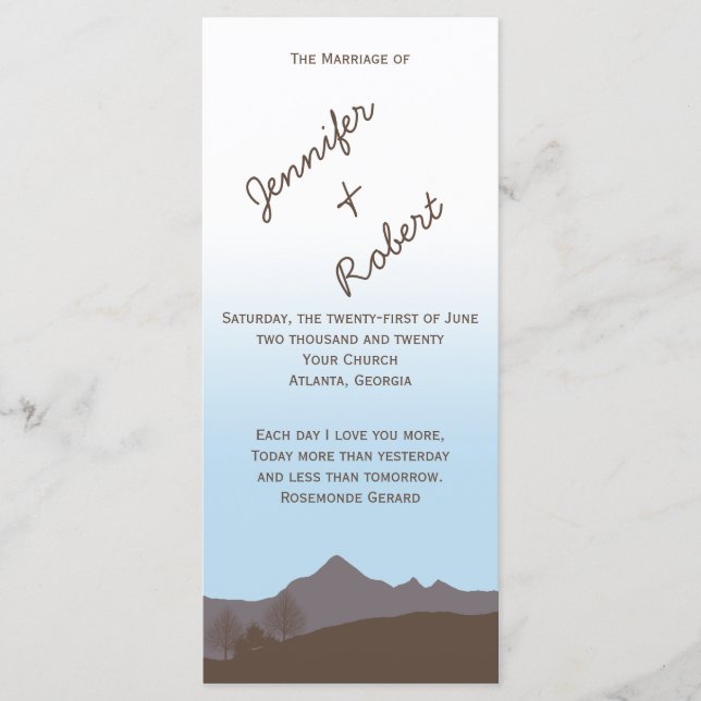 Programa de matrimonio acuático de montaña rusa (Anverso)