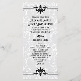 Programa de matrimonio Art Deco de Black White Roa