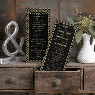Programa de matrimonio Art Deco Gatsby de la Vieja