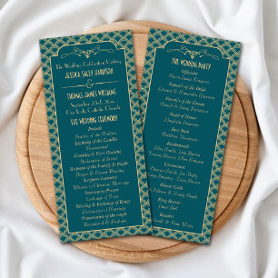 Programa de matrimonio Art Deco Gatsby de la Vieja