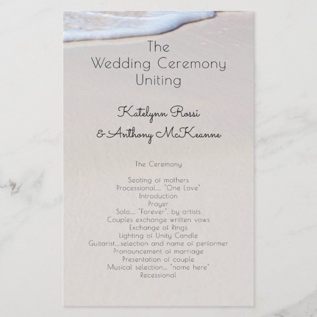 Programa de matrimonio asequible para Personalizad (Anverso)