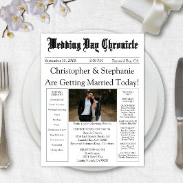 Programa de matrimonio blanco de un periódico foto