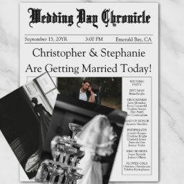 Programa de matrimonio blanco de un periódico foto