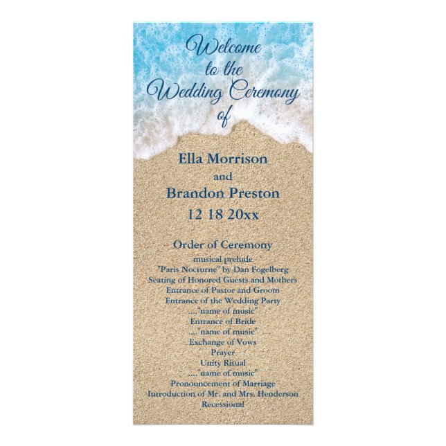 Programa de matrimonio Blue Beach Waves 2 (Frente)