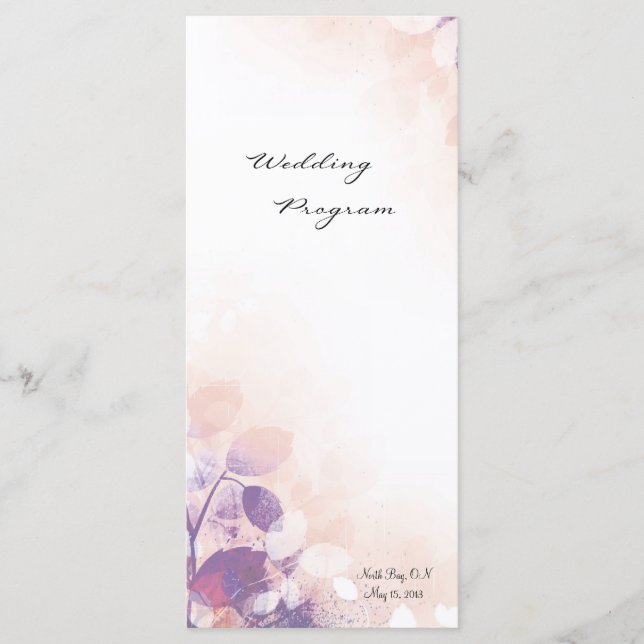 Programa de matrimonio Bonito hojas de color de ag (Anverso)