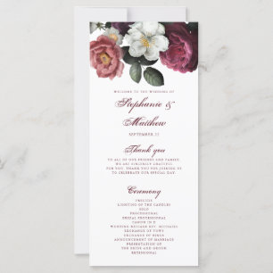 Programa de matrimonio botánico para Rosas florale