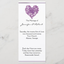 Programa de matrimonio cardíaco con mariposa morad