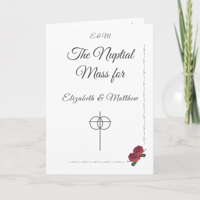 Programa de matrimonio católico para Rosas finos (Anverso)