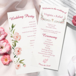 Programa de matrimonio cristiano con crema floral
