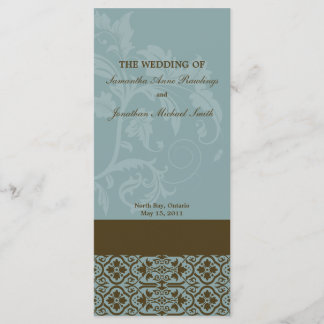 Programa de matrimonio Damask - Azul turquesa y ma