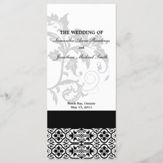 Programa de matrimonio Damask - Boda blanco y negr